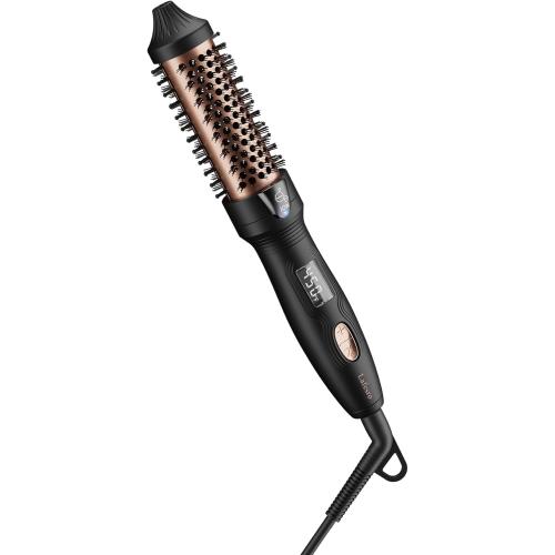 Thermal Brush, MINI & Tiny 1 Inch Ionic Heated Round Brush for Smooth Style, Tourmaline Ceramic Cepillo para Pelo for Short to Medium Hair, Adjustable Temperature, Dual Voltage, Compact-Size