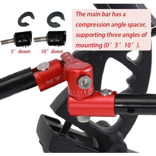 Bow Rod Stabilizer Fully Adjustable Single Side V-bar Mount Quick Disconnect Sidebar Mount Pkg