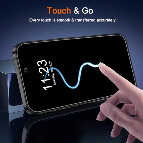 Milomdoi 3 Pack Privacy Screen Protector for iPhone 17 [Phone Case Friendly] Accessories Private Film, 3 Pacs Tempered Glass Camera Lens Protector, with Mounting Frame for Apple Anti Spy,Black