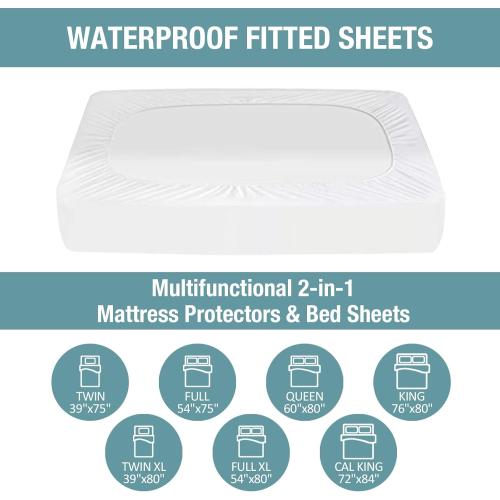 Bedecor Queen Waterproof Mattress Protector,Pee and Liquid Proof Cover for Pets, Elderly, and Incontinence, Fitted Deep Pocket for 9-18 Inch Deep