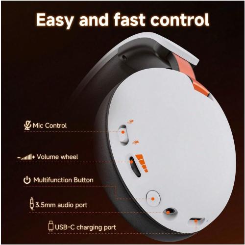 2.4G Wireless Gaming Headset with Mic for PC,Computer,PS5,PS4
