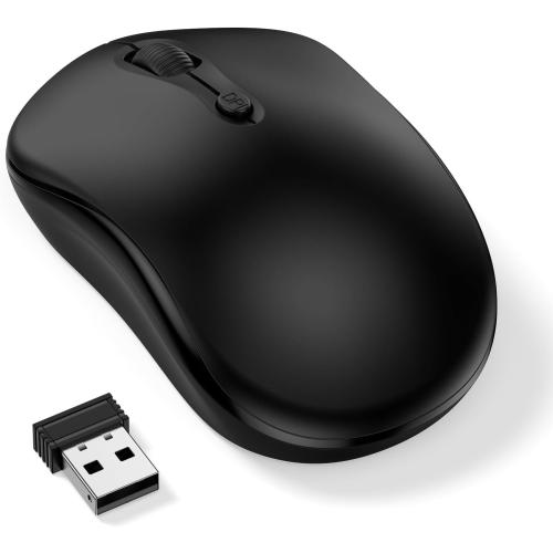 USB Wireless Mouse for Laptop, Mac, PC, Desktop, Office Use, 2.4GHz Wireless Computer Mice With USB-A Receiver, 3 Adjustment Levels 800/1200/1600 DPI, Portable Cordless Computer Mice Long Battery Life
