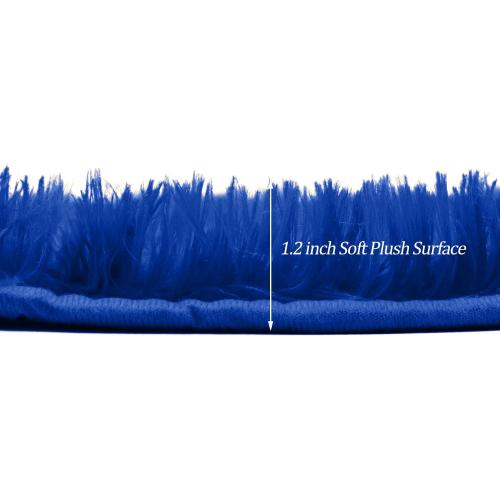 3 Pieces Shaggy Bath Mat Set, Soft Absorbent Plush Microfiber Bathroom Rugs, Non Slip Bath Rugs Royal Blue 3 PCS