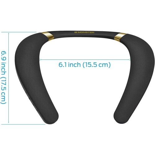 Monster Boomerang Neckband Bluetooth Speaker, Neck Wireless Wearable Speaker with 12H Playtime, True 3D Stereo Sound, Portable Soundwear, IPX7 Waterproof, for Home Sport Outdoor