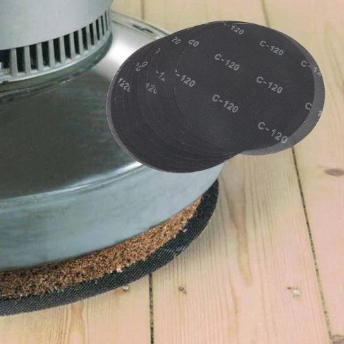 HUAALIUCHE 17 Sanding Screen Discs - Mesh Floor Sanding Screen - Black Silicon Carbide - for Wood Floors (10 Pack, 120 Grit)