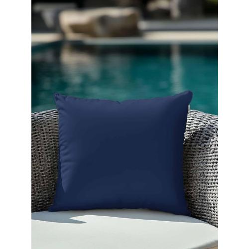 Size medium Navy Blue Outdoor Pillow Inch Pack of 1 Simple Solid Color Waterproof Throw Pillow Covers with Inserts Lumbar Cushions for Home Patio Tent Balcony Garden Sofa