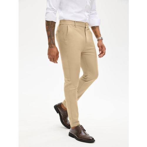 Size 32 ... Men's Slim Fit Stretch Dress Pants Skinny Tapered Suit Trousers with Expandable Waist