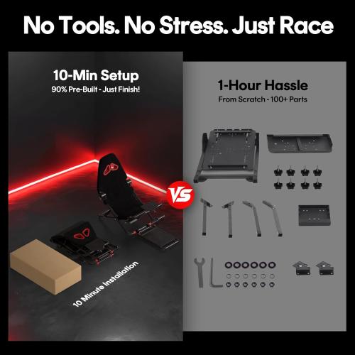 RACGTING Racing Simulator Cockpit for G920 G29 G923, Foldable Racing Simulator for Thrustmaster T248X T248 T300 T150 458 TX Xbox PS5 PS4 PC (Black), might miss pieces