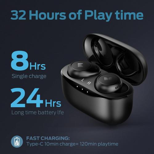 Monster Wireless Earbuds, Achieve 300 AirLinks Headphones Touch Control with Bluetooth 5.3 in-Ear Stereo Headphones, USB-C Quick Charge, Bluetooth Earbuds