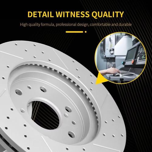 Front Brake kit, Drilled & Slotted Brake Rotors and Disc Brake Pads, for 2011-2014 Subaru Impreza/Forester, for 2013-2014 Subaru Legacy/Outback/XV Crosstrek