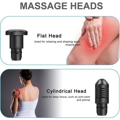 Massage Gun Heads for Hypervolt Go, Replaceable Massager Gun Attachment 8 Different Muscle Massager Heads Deep Tissue Percussion Plug and Play Salon Tools Home Pain Relief New Upgrade Massage Head