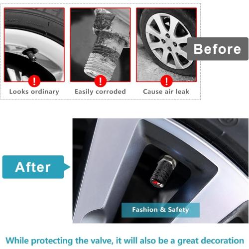 Tire Valve Stem Caps for Chevrolet Z71 Metal Car Wheel Air caps Auto Valve Stem Caps Accessories 4 Pcs Black