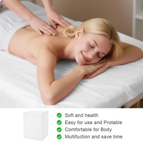 200 Piece Disposable Massage Table Sheets 31 x 71 - Non-Woven Fabric Bed Covers for Spa, Massage, Beauty & Tattoos - Breathable, Hygienic (White)