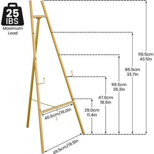 Gold Easel Stand for Sign, Wedding Sign