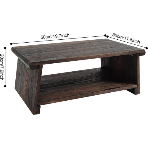 Folding Antique Altar Table,Wooden Floor Table for Spiritual Japanese Tea Table for Sitting on The Floor Meditation for Homes Offices Balconies Meditation Rooms
