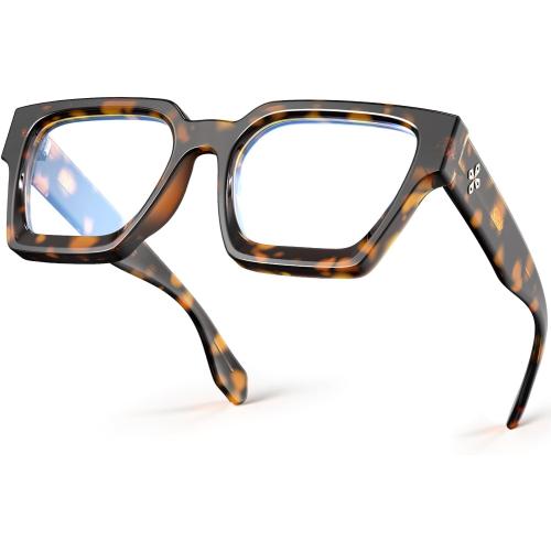VISOONE Blue Light Blocking Glasses with TR90 Rectangle Frame and Chic Preppy Look for Women Men RIVER