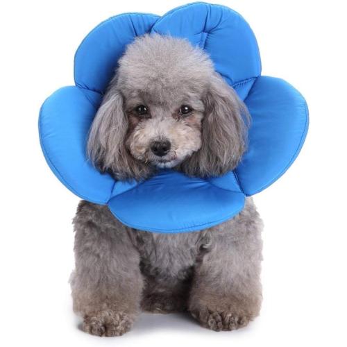 Dogs Cats Medical Grooming Pet E-Collar Recovery Remedy Protective Dog Lick Caught Soft Sponge Adjustable Postoperative Kit for Small and Medium Dog (Blue, M (neck's Girth 10.6 to 11.4))