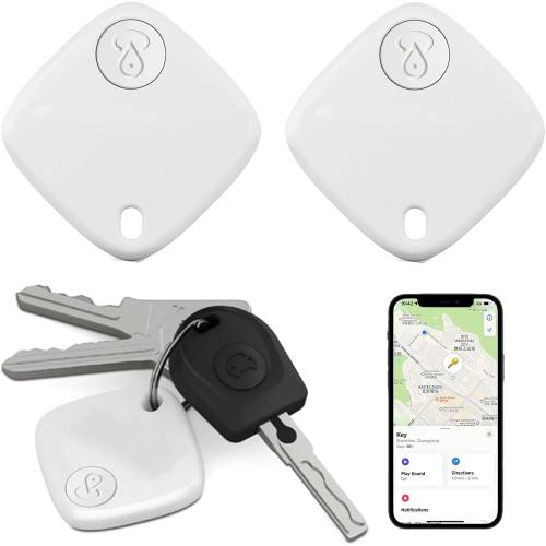 Bluetooth Tracker and Item Locator: Key Finder, Smart tag Item Finder Works with Apple Find My(only iOS Compatible),1 Year Replaceable Battery, Smart Tracker for Keys Bags Wallets Pet (White-1pack)