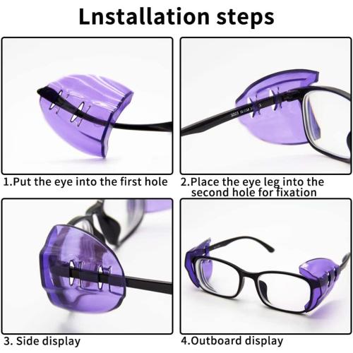 Glasses Side Shields, Slip on Side Shields, L Size Fits Medium to Large, M Size Fits Small to Medium Eyeglasses Frames