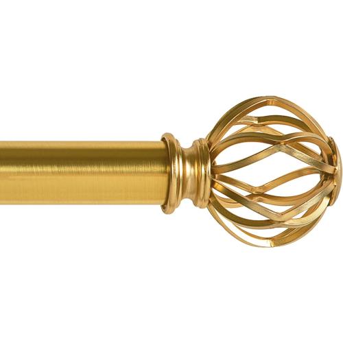 Gold Curtain Rods for Windows 18 to 86 inch, 1 Inch Adjustable Curtain Rod, Heavy Duty Window Curtains Rod for Bedroom Living Room, Modern Decorative Drapery Rods Birdcage Finials