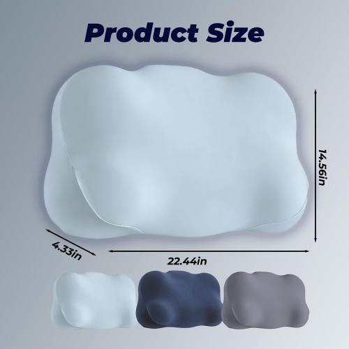 Cloud Pillow - Ergonomic Memory Foam Pillow with Cervical Support for Side Sleeper & Neck Pain Relief, Adjustable Contour Cooling Pillow for Adults, Back and Stomach Sleepers Alignment Support
