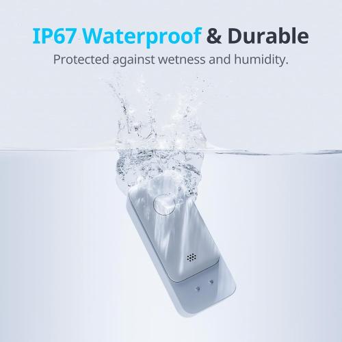 SwitchBot WiFi Water Sensor, Smart Water Leak Detector, 100dB Adjustable Alerts & App Alerts, IP67 Waterproof, Wireless Detector for Kitchen, Bathroom, Basement, No Hub Required (Support 2.4G)