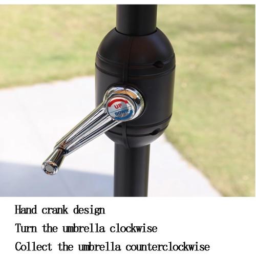 9FT Patio Umbrella 8 Ribs Beach Umbrella Portable Market Table Umbrella With Push Button Tilt And Crank, Outdoor Parasol For Garden, Lawn, Backyard