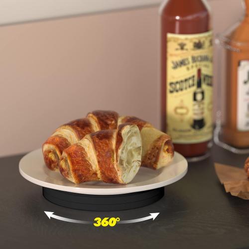 Lazy Susan Turntable Organizer - 6 Inch Heavy Duty Rotating Swivel Stand with Steel Ball Bearings for Cake, Kitchen Cabinets, Monitor, TV, Painting, Display (30lb Capacity/Black)