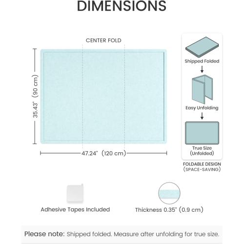 Fluxynara 47.2 x 35.4 Large Bulletin Board, Aqua Blue | Cork Board Alternative with 24 Removable Adhesive Tabs, Foldable Felt Pin Board for Home, Office, Classroom & Dorm