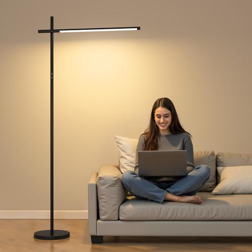 LED Corner Floor Lamp, 360°Rotating Head, Super Bright 1800LM Dimmable Minimalist Floor Lamps with Remote Control,3000K-6000K Modern Corner Light,67 Tall Standing Lamp for Living Room,Bedroom,Office