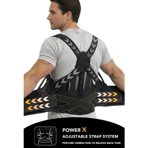 Posture Corrector for Women & Men, Back Brace Advanced Full Back Support for Upper & Lower Back Pain Relief, Spine, Neck, and Hump, X-Style Medical-Grade Lumbar Support System with Adjustable Shoulder Straightener and Breathable Design for Long Sitting an