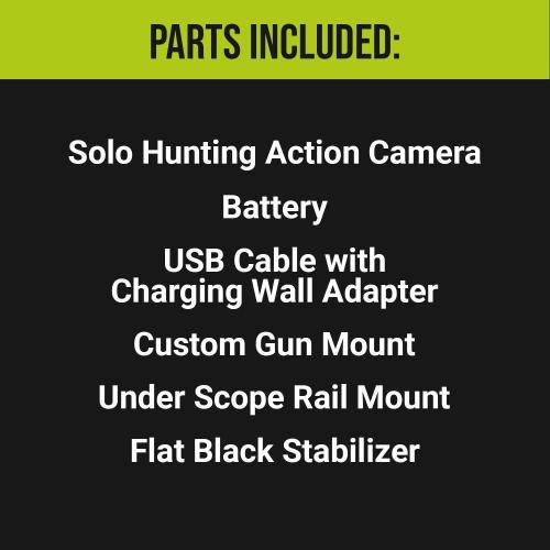 TACTACAM Solo WiFi Hunting Action Camera - Hunter Package - Includes Bow Stabilizer, Gun Mount and Under Scope Rail Mount