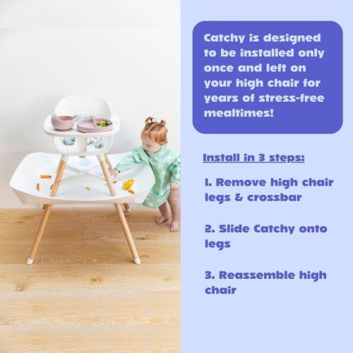 CATCHY - Food Catcher - Compatible with Lalo The Chair High Chair   11 Other High Chairs - Highchair Sold Separately - Baby & Toddler Food & Mess Catcher - Under High Chair Accessory