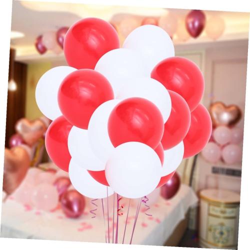 100pcs Valentine’s Day Latex Balloons Red and White 10-inch round Party Decorations for Holiday Events and Wedding Celebrations Random Color