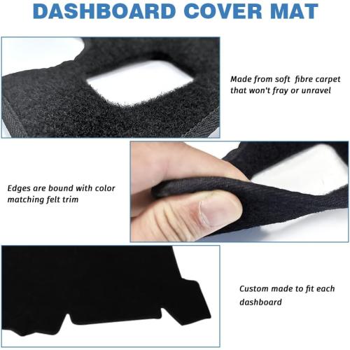 Dashboard Cover Compatible with 1999-2006 Silverado 1500 2500 3500 GMC Sierra Pickup 2000-2006 Avalanche Tahoe Suburban GMC Yukon Dash Cover Mat Black Premium Carpet