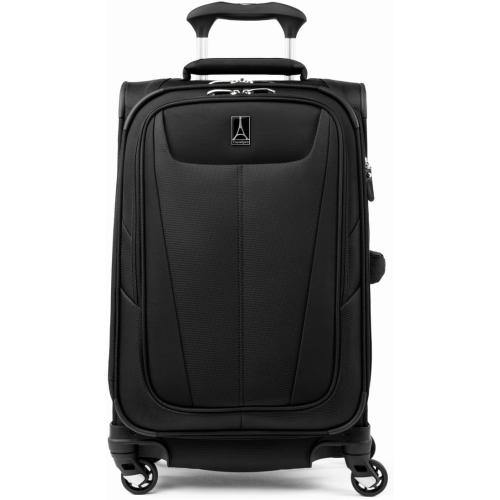 Travelpro Maxlite 5 Softside Expandable Carry on Luggage with 4 Spinner Wheels, Lightweight Suitcase, Men and Women, Black, Carry On 21-Inch