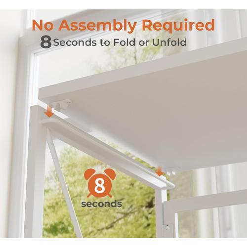 Harper white 100*50*72 cm Folding Desk White Desks, Foldable Computer Desk Spaces Saving Writing Table for Bedroom, Home Office, Dorm, Apartment, Kids