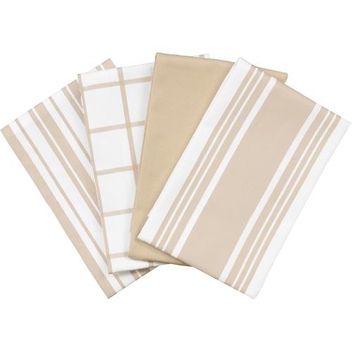 All-Clad Woven Bistro Kitchen Towels: Highly Absorbent, Super Soft Long Lasting - 100% Cotton, 20x30 Dish Towels for Cleaning & Drying Dishes, Pans, Glassware, or Countertops, (2-Pack), Cappuccino