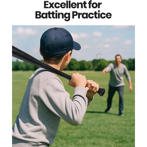 Grand Slam Baseball Bat Set, Includes 1 Plastic Bat, 6 Perforated Balls and 4 Throw Down Bases for Youth, Teenagers, Adults