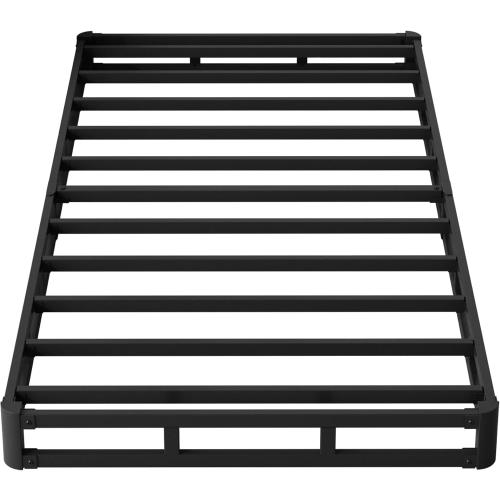 Size twin Box Spring Twin 4 Inch Low Profile, Heavy Duty Metal Box Spring Bed Base with Fabric Cover, Mattress Foundation, Easy Assembly, Noise Free, Black