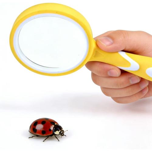 Magnifying Glass, 65mm Hand-Held 10X Reading Magnifier with Non-Slip Rubber Grip, Good for Senior Reading