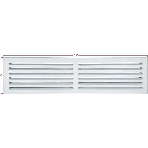 1 x 8 x 32 Inch MDF Cold Air Return Grill - Wood Wall Vent for Home Improvement - Primed White and Ready to Paint - Flexible Install Options