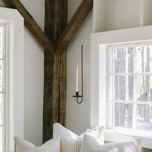 24.8 Iron Metal Wall Candle Sconce Holder, Set of 2 Wall Mount Candle Holders Modern Wall Candle Sconces Hanging for Living Room Farmhouse Fireplace Wedding