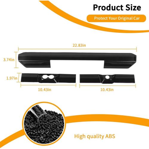 Hoolcar Third Brake Light Cover High Mount 3rd Blake Stop Reverse Cargo Light Cover Trim Exterior Accessories Fit for Chevrolet Silverado Sierra GMC 2022-2024, Smoked Black