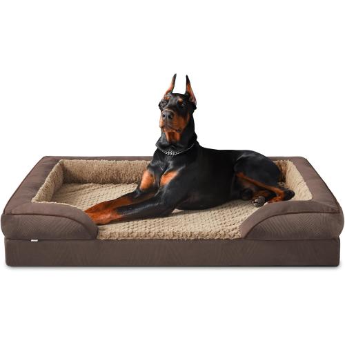INVENHO Orthopedic Dog Bed for Extra Large Dogs, XXL Egg-Crate Foam Dog Couch with Washable Removable Cover, Waterproof Lining and Nonskid Bottom