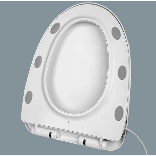 Heated Toilet Seat with Temperature Display and Built-in Side Controls, 3-Speed Heating Mode Elongated Toilet with Earth Leakage Protection, Slow Close Warming Toilet Seat with Auto Night Light