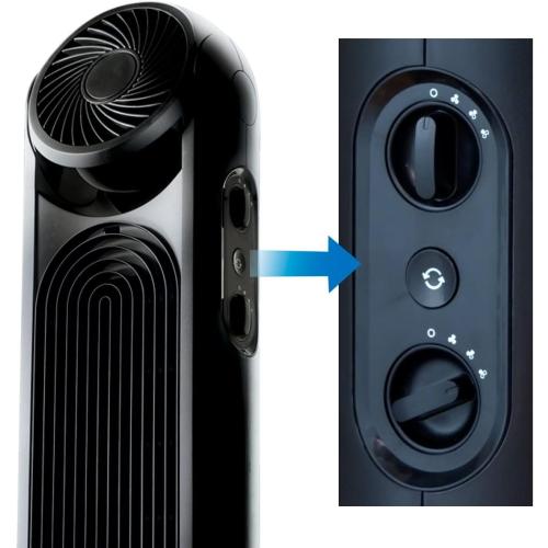 Honeywell TurboForce Tower Fan, 2-in-1 Fan with 6 speeds, quiet operation quality. Stylish Tower Fan for home, room, bedroom or home office - Black, HYF502