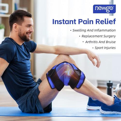 NEWGO Ice Pack for Knee Injuries Reusable, Knee Ice Pack Wrap Around Entire Knees for Replacement Surgery Recovery, Gel Cold Pack Wrap for Meniscus Tear, ACL, Swelling Pain Relief - XL Blue