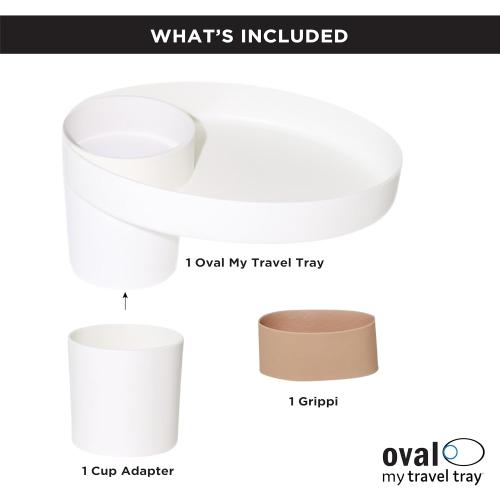 Travel Tray Oval USA Made Extend Your Current Cup Holder to Hold Your Cup Plus A Tray for Snacks, Toys and Accessories. Use in a Car Seat, Booster, Stroller, Golf Cart, Outdoor Chair, Glow