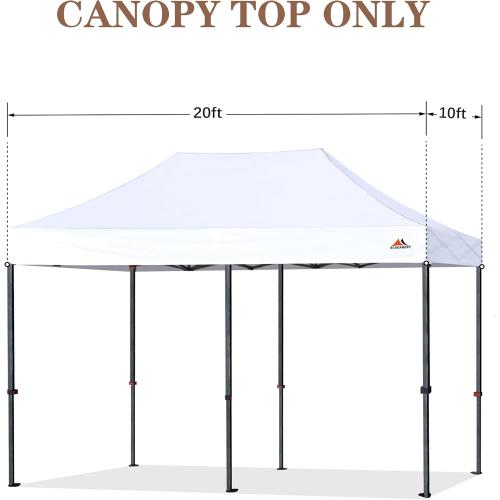 SCOCANOPY White Commercial 10x20 Canopy Replacement Top | Canopy Cover ONLY,Bonus 4 Pack Weight Bag, Quality, Fit, Durable, Waterproof and Sunpoof and Pure White Commercial Cover